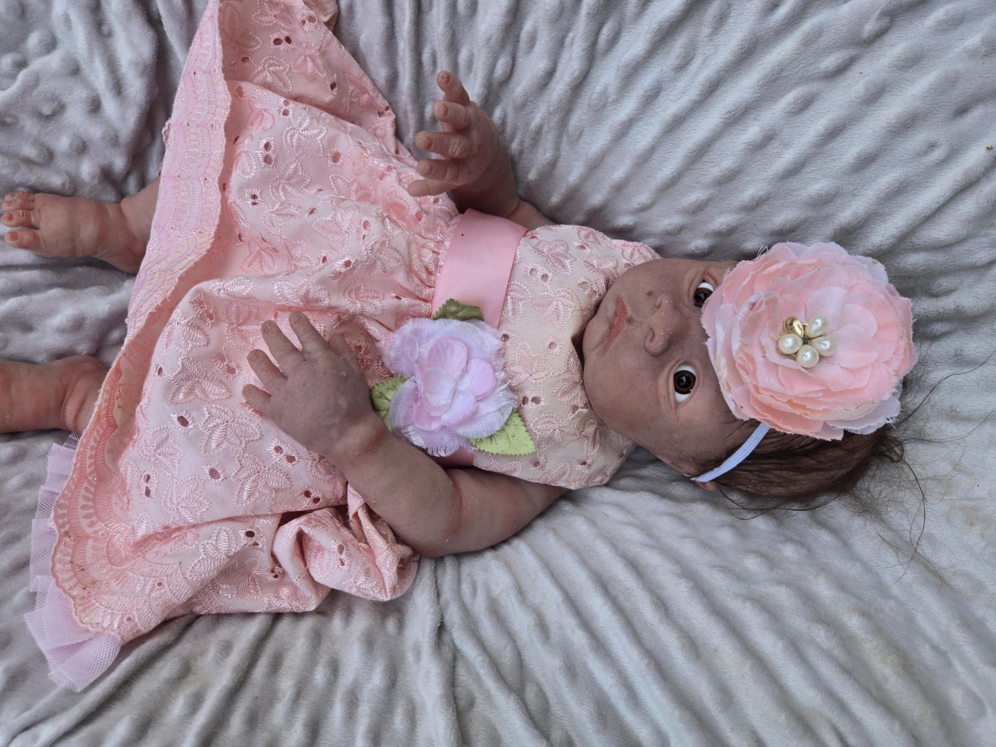 Full body silicone baby 19"  chunky newborn open eyes kit Jodie