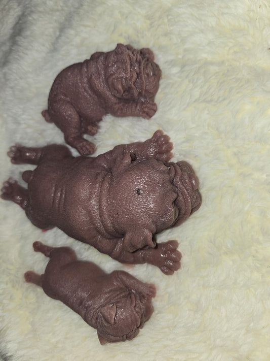 silicone baby dog puppies lot of 3 squishy gift