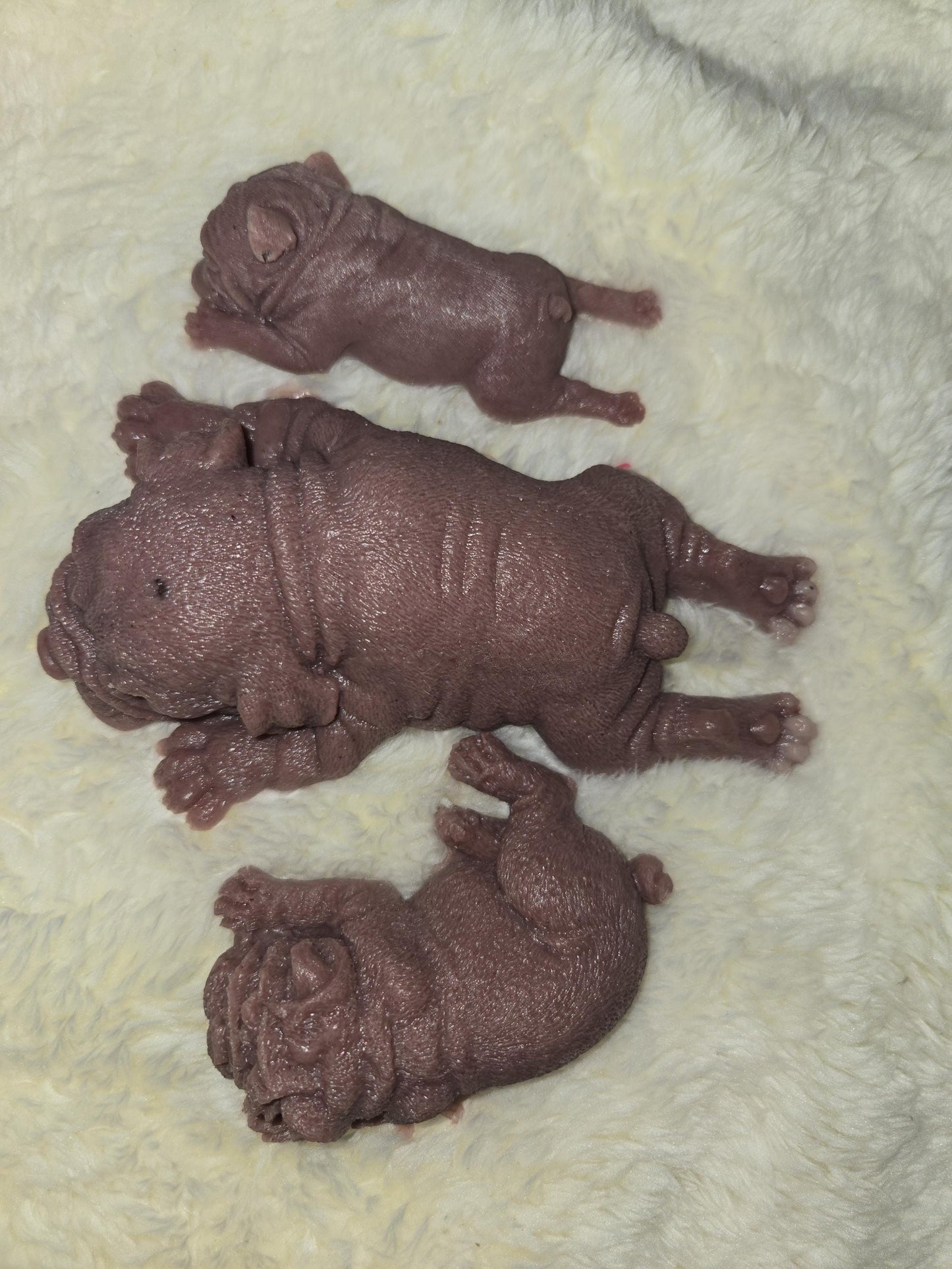 silicone baby dog puppies lot of 3 squishy gift