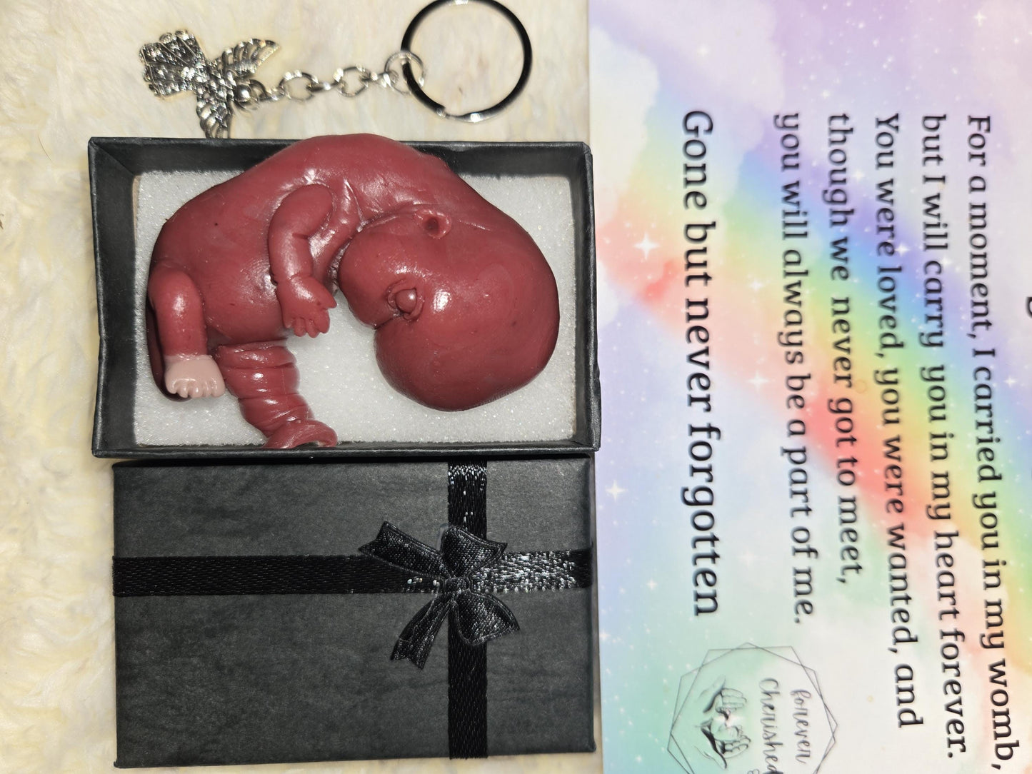 13 week sized gestation silicone fetus memorial baby with umbilical cord gift
