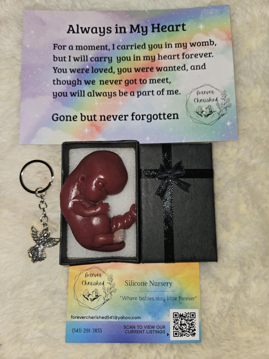 13 week sized gestation silicone fetus memorial baby with umbilical cord gift