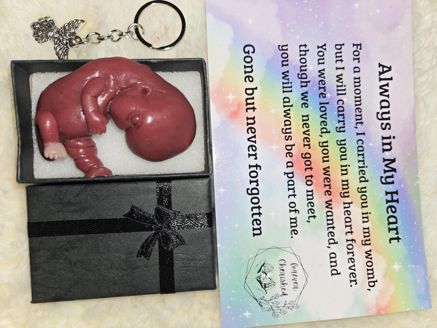 13 week sized gestation silicone fetus memorial baby with umbilical cord gift