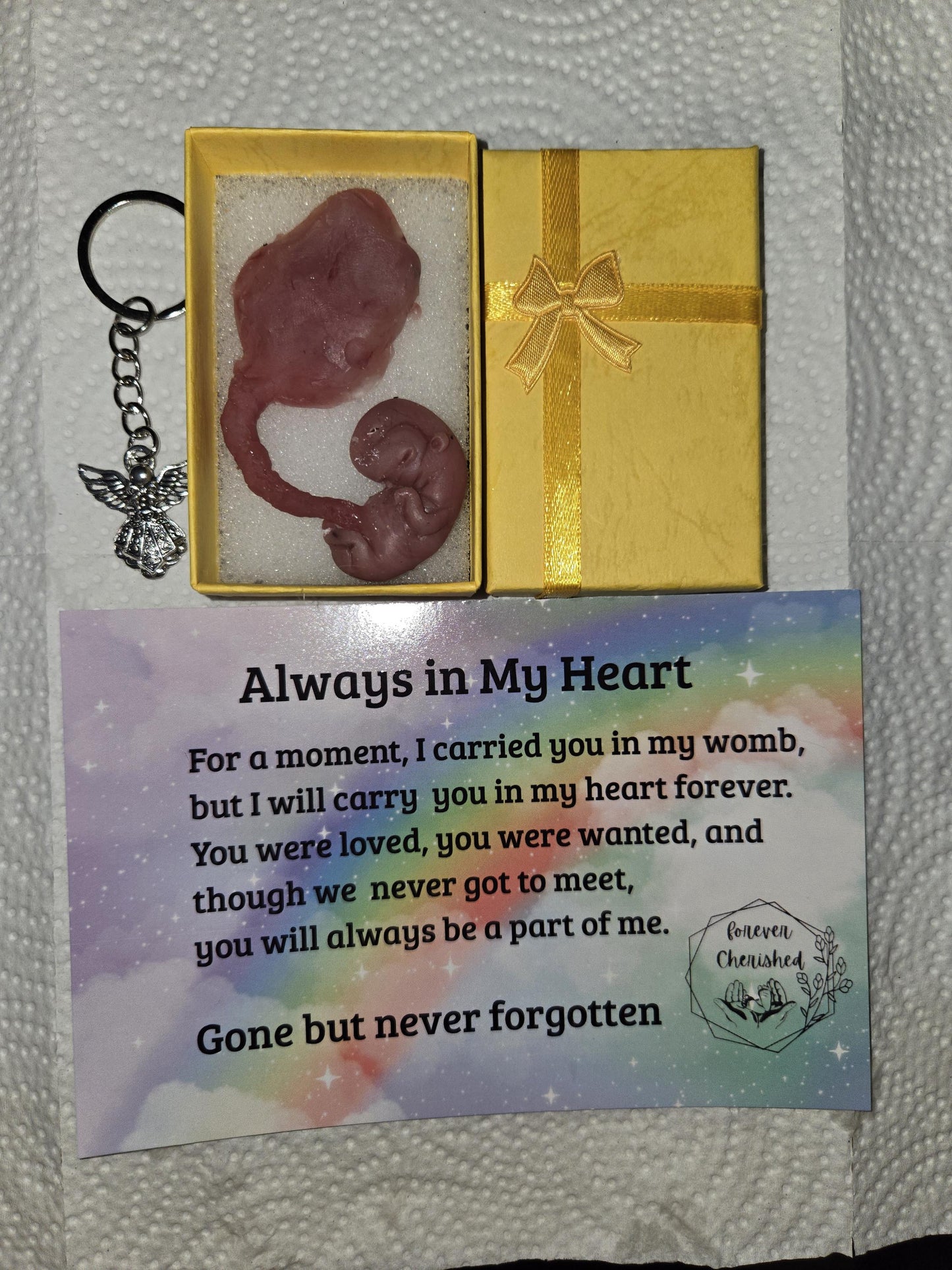 Silicone fetus with placenta and umbilical cord