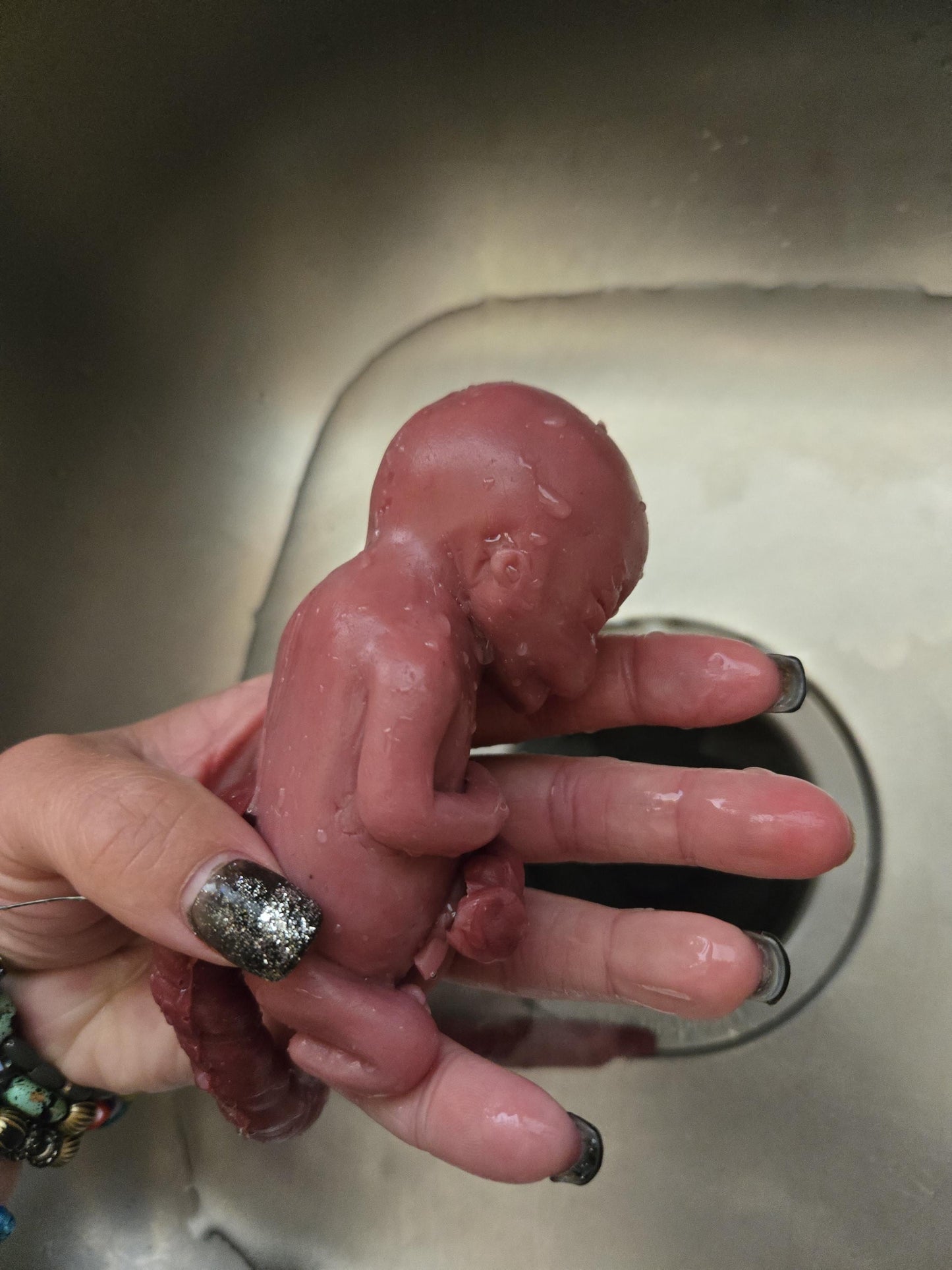 Full body 20 week gestational fetus memorial silicone baby with umbilical cord
