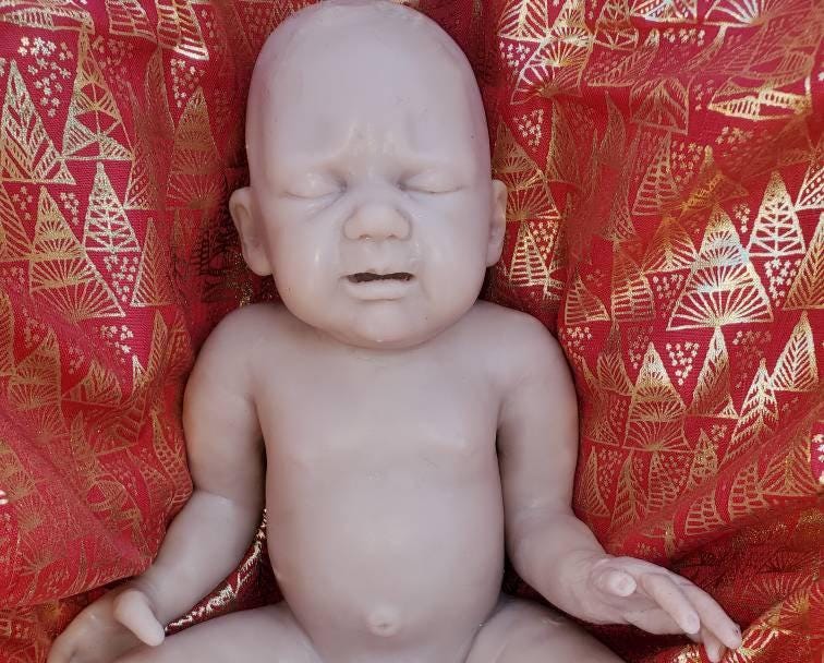 Full body silicone baby 19" Newborn chunky chubby baby Amber marie