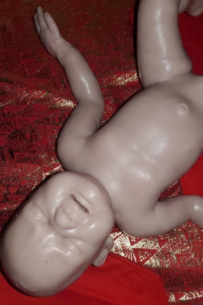 Full body silicone baby 19" Newborn chunky chubby baby Amber marie