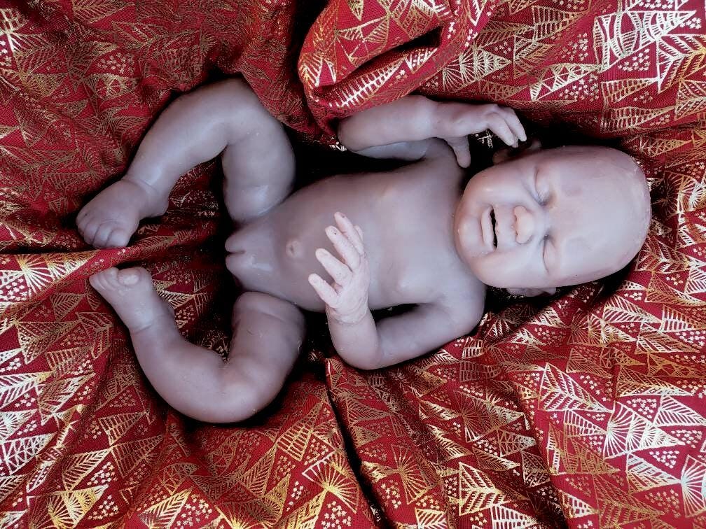 Full body silicone baby 19" Newborn chunky chubby baby Amber marie