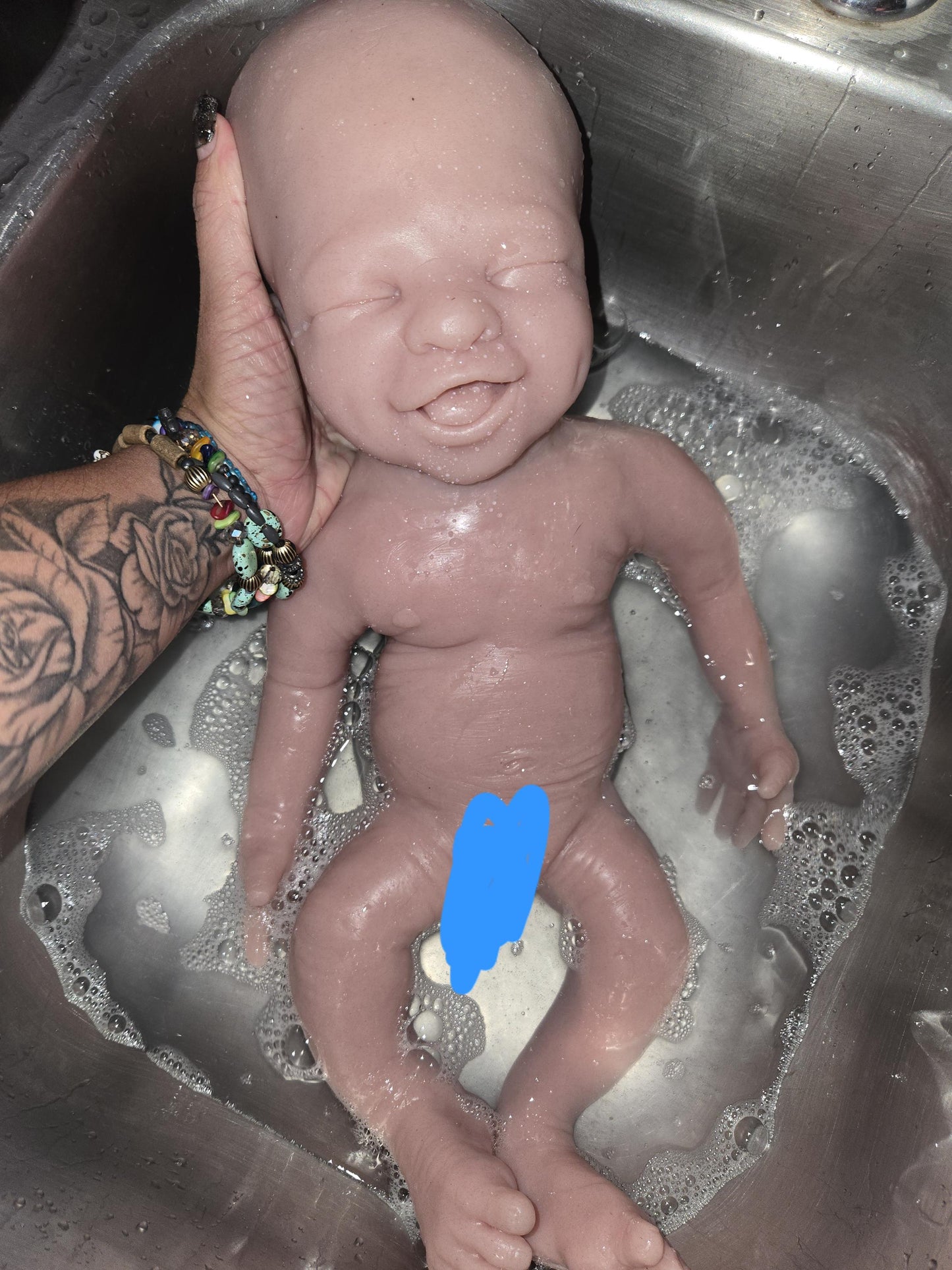 Full body silicone baby 20" happy baby smiling "Emmy" newborn