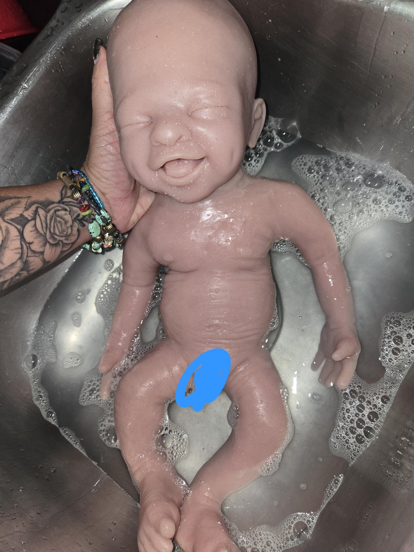 Full body silicone baby 20" happy baby smiling "Emmy" newborn