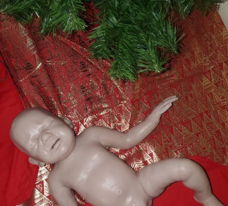 Full body silicone baby 19" Newborn chunky chubby baby Amber marie